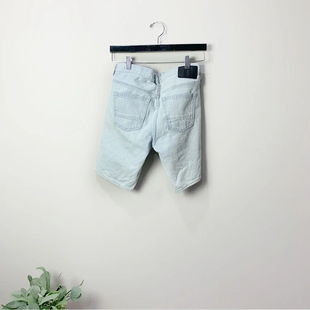 [Pacsun] Light Wash Denim Distressed Mid Rise Bermuda Jean Shorts